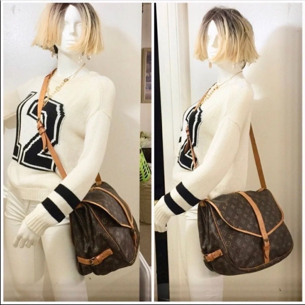 LOUIS VUITTON Monogram Saumur 35 Shoulder/Crossbody Bag 💼 8901VI - Picture 3 of 16
